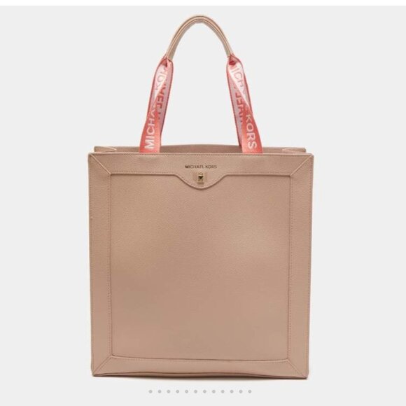 NEW MICHAEL KORS Beauty Tote Faux Pebble Leather Suede Lining Soft Pink Bag - Picture 1 of 16
